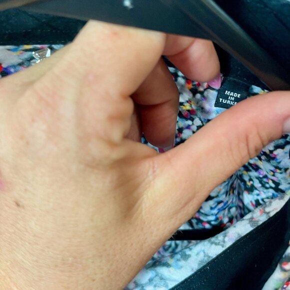 Jared Lang Long Sleeve Button Up Shirt Womens 3XL Multicolor Floral Collared - Picture 5 of 7